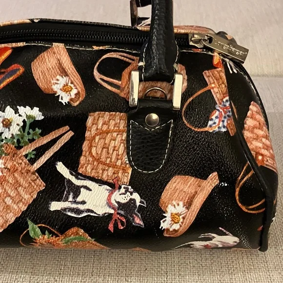 RARE Longaberger barrel purse with basket print all over VGUC - Picture 3 of 13